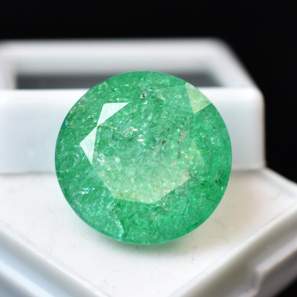 Natural Green Emerald 26.95 Ct Round Cut Loose Gemstone For Best Gift