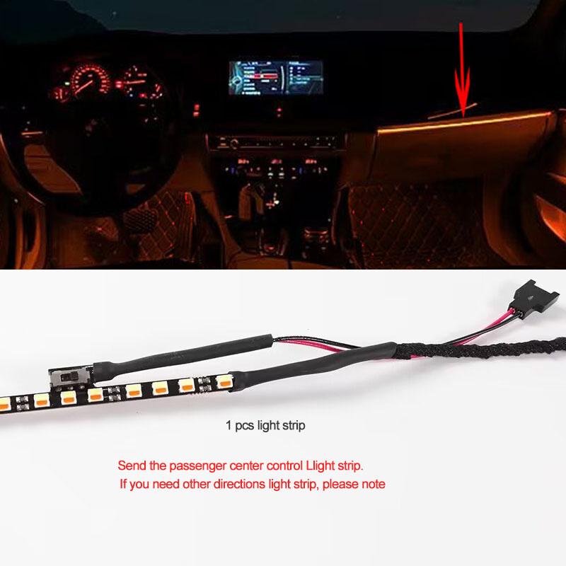 2 Colors Interior LED Stripe Decorative Door Ambient Light Blue and Orange for BMW 5 Series F10 F11 2010-2017 1pcs light strip