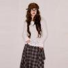 Sancai 2026 Winter Lace Trim Long Sleeve T-Shirt
