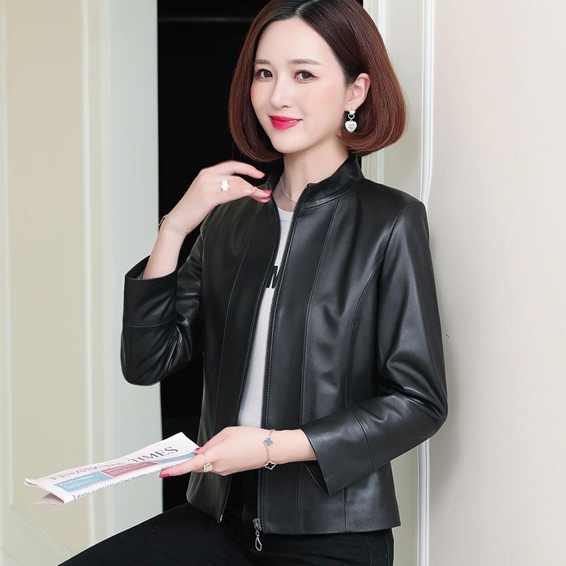 

Женская куртка из натуральной кожи, осень и зима, новый короткий стиль, элегантный тонкий, большой слой овчины, куртка, маленькое пальто 5XL