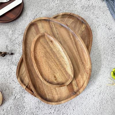 1 Stück unregelmäßiges ovales Serviertablett Holz Essteller Obstschalen Trockenfrüchte Sushi Teeschale Brot Holzplatte Heimdekoration