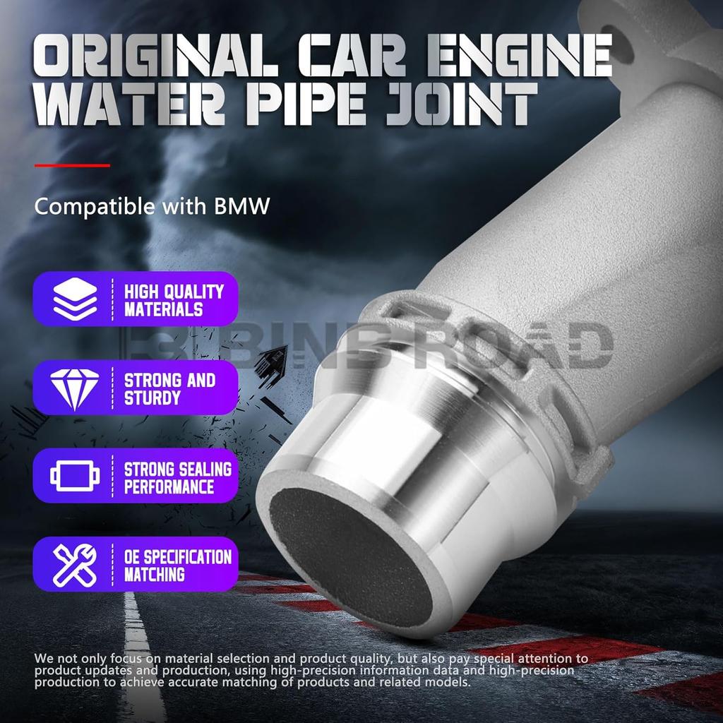 11118511205 Aluminium Motorblok Waterpijp Connector Compatibel met BMW 1 2 3 4 5 6 7 X1 X2 X3 X4 X5 | Compatibel met MINI F55 F56 2013-2019