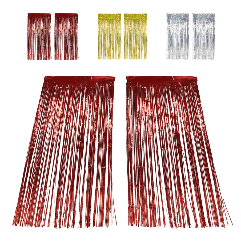 2 buc Perdele cu franjuri din folie Fundal cu franjuri pentru nuntă, logodnă, duș nupțial, petrecere de aniversare, etapa D