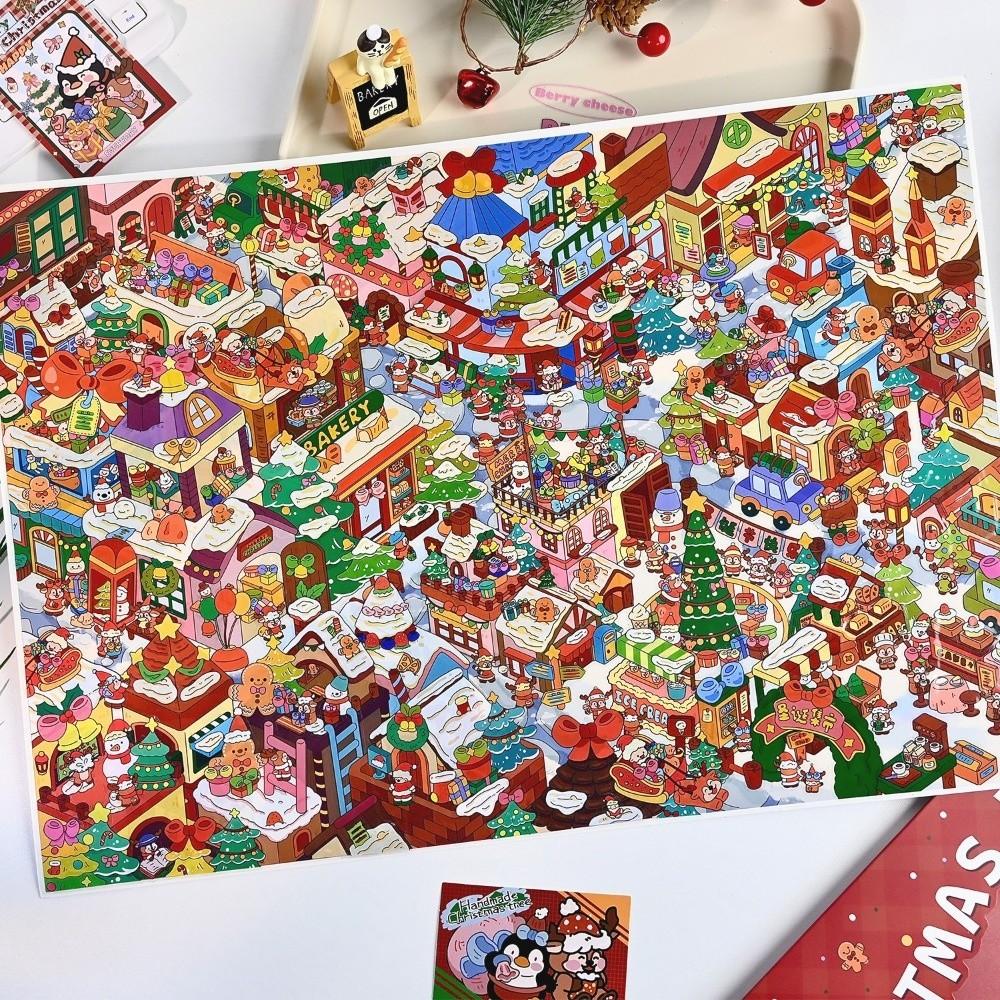 Christmas Eve 3D Landscape Stickers Extra Large Size with Tweezers Story Scene Sticker Grindelwald‘s Xmas Miniature Sticker Book