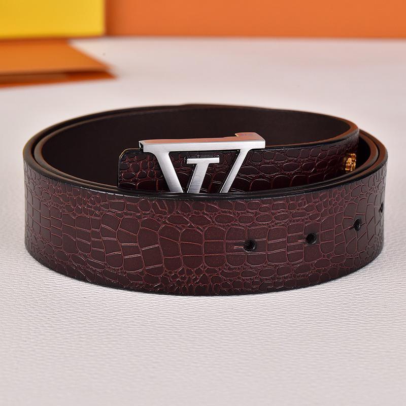 Herren Jugend Gürtel aus echtem Leder mit Karomuster und glatter Schnalle - Stilvoller Rindsleder Hüftgürtel für trendige Looks