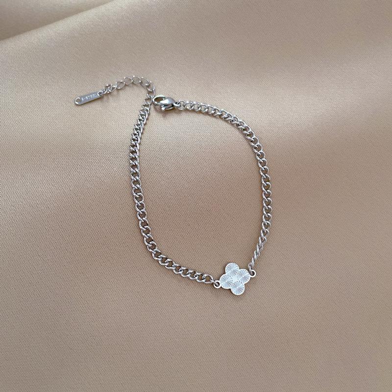 Dongmen Spersonalizowany Minimalistyczny Wiatr Szczęśliwa Koniczyna Spersonalizowana Bransoletka Łańcuszkowa Damska Retro Dziewczyna