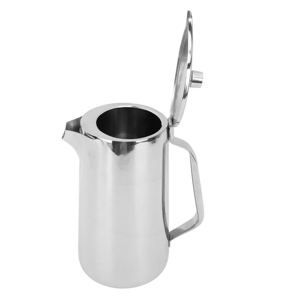 Edelstahl Teekanne 2L Wasserkrug mit ergonomischem Griff Saft Kaltgetränkekrug