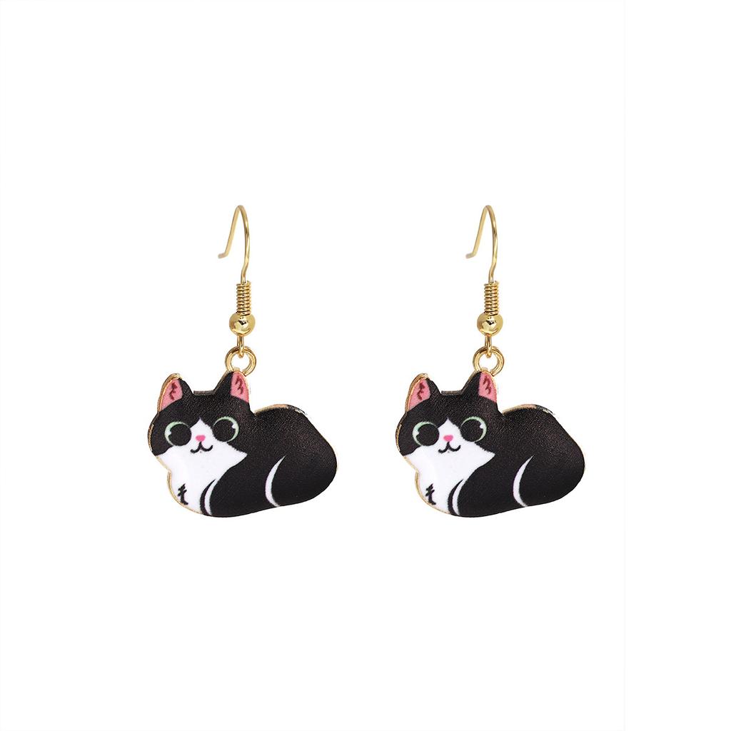 Fun Cartoon Cute Kitten Earrings, Creative Simple Earrings Animal Earrings