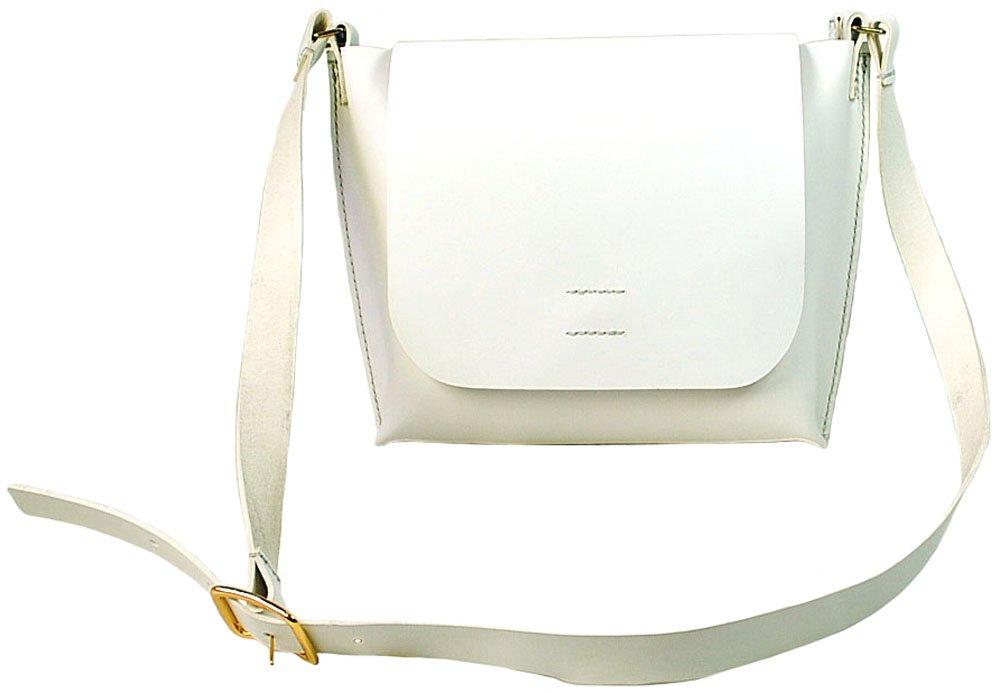 Zenith Genuine Leather Hand-Stitched Shoulder Bag for Men and Women, B-0139 (White)