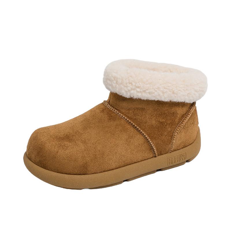 Ugly Cute Big Head Snow Boots Women's Winter 2025 Waterproof Snow Boots Fluffy Short Boots Thick-soled Piled Thickened Cotton Shoes