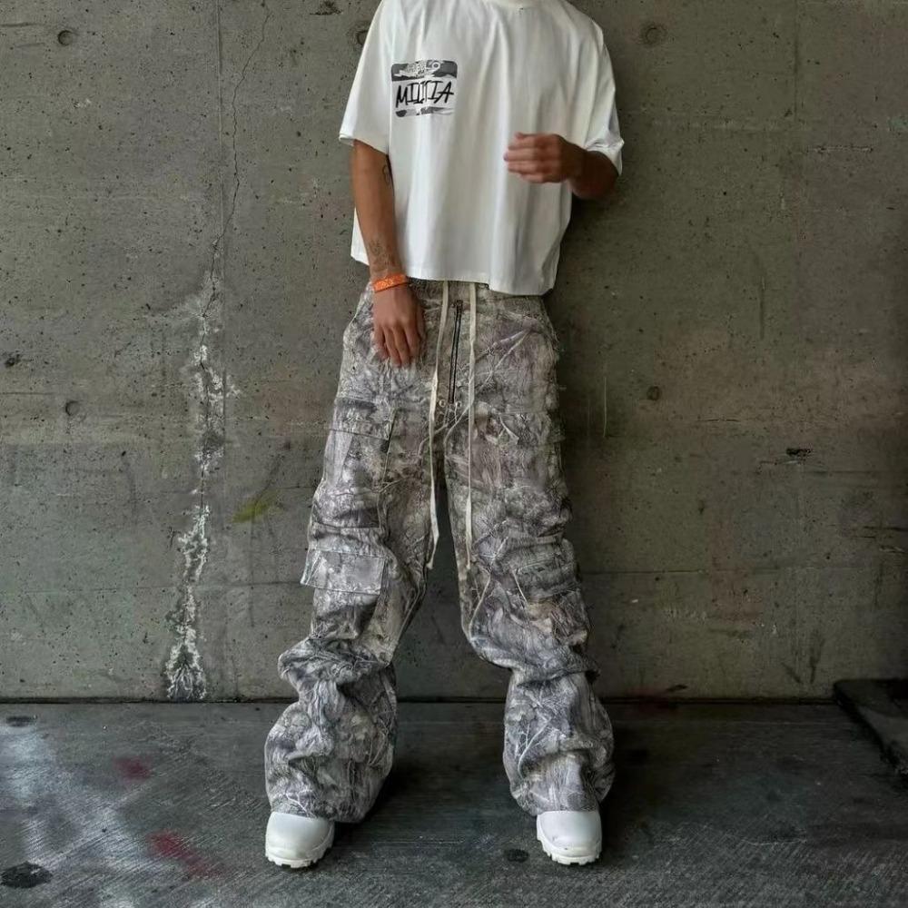 RogueWave Stylish Multi-pocket Camouflage Cargo Pants American Retro Straight Leg Loose Casual Pants Harajuku Style Hip Hop Y2k Trousers