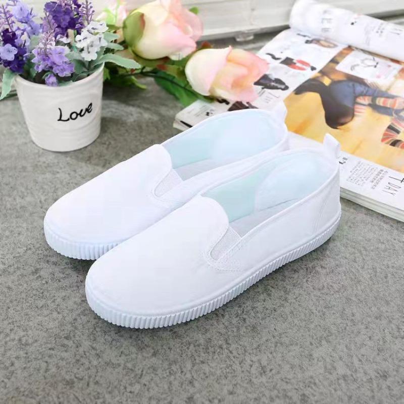 New children's canvas shoes girls little white shoes boys sports shoes kindergarten indoor primary school students white sneakers