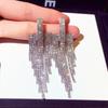 Elegant Tassel Long Earrings: European & American Fashion, High-End Prom & Evening Goddess Style.