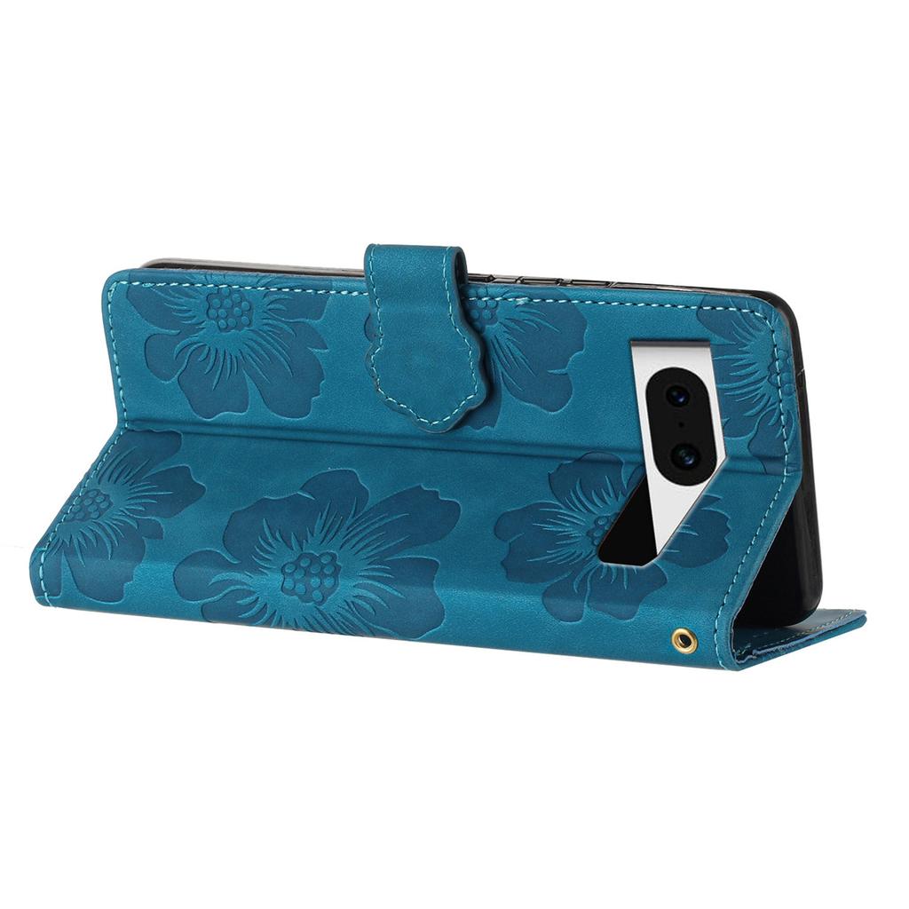 Für Google Pixel 8 Blumen Prägung Lederhülle Flip Wallet Cover Handyhülle mit Ständer