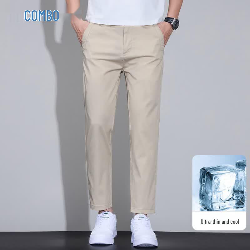 Kangbo Men s Cotton Blend Casual Straight-Leg Pants 36
