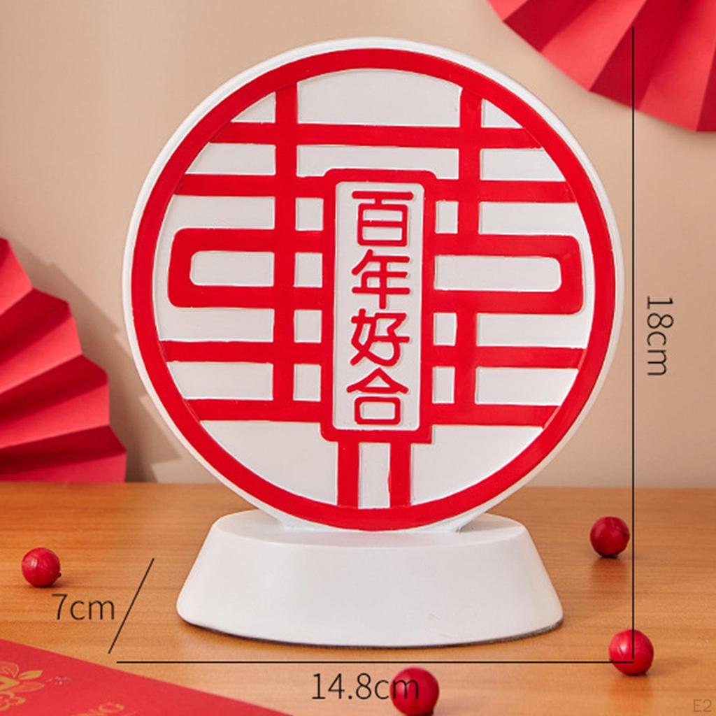 Resin Traditional Wedding Xi Chinese Character Decorations Engagement Sculpture DIY Portable