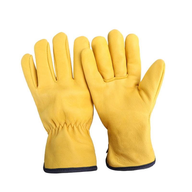 Wear-Resistant  Work Gloves Leather Workers Work Welding Safety Protection For Garden Sports Motorcycle Driver Gloves