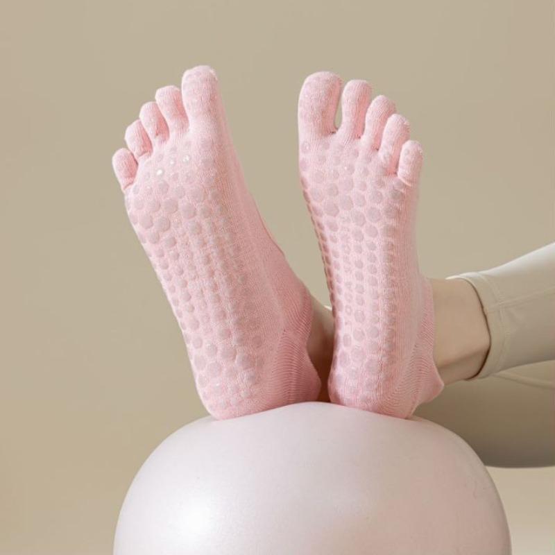 Children's Summer and Spring Absorbent and Anti-slip Five-finger Yoga Socks for Plazi Training and Fitness. Pure Cotton Floor Socks.