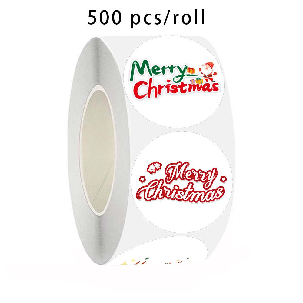 In-Stock Christmas Round Stickers - 500 Labels/Roll (2.5cm) for Gift Box Sealing