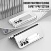 Leather for Samsung Galaxy Fold 6 5 4 3 Case Slim Hard Stand Protective Film Cover Stand Mental Holder Shockproof Luxury