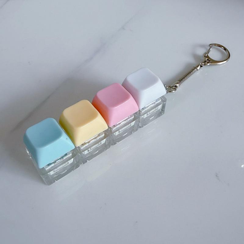 Macaron Keycap Button Keychain: Creative Keyboard Pendant Toy