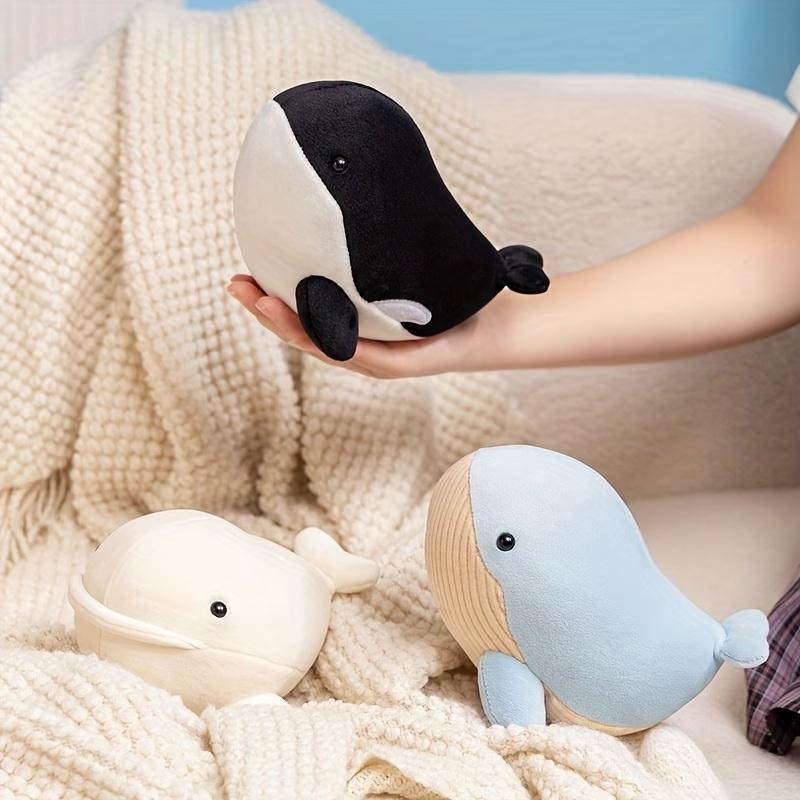 Cute 1-Piece Kawaii Ocean Animal Plush Toy, Made Of Soft Polyester, Featuring A Whale, Killer Whale, Or Beluga Whale.