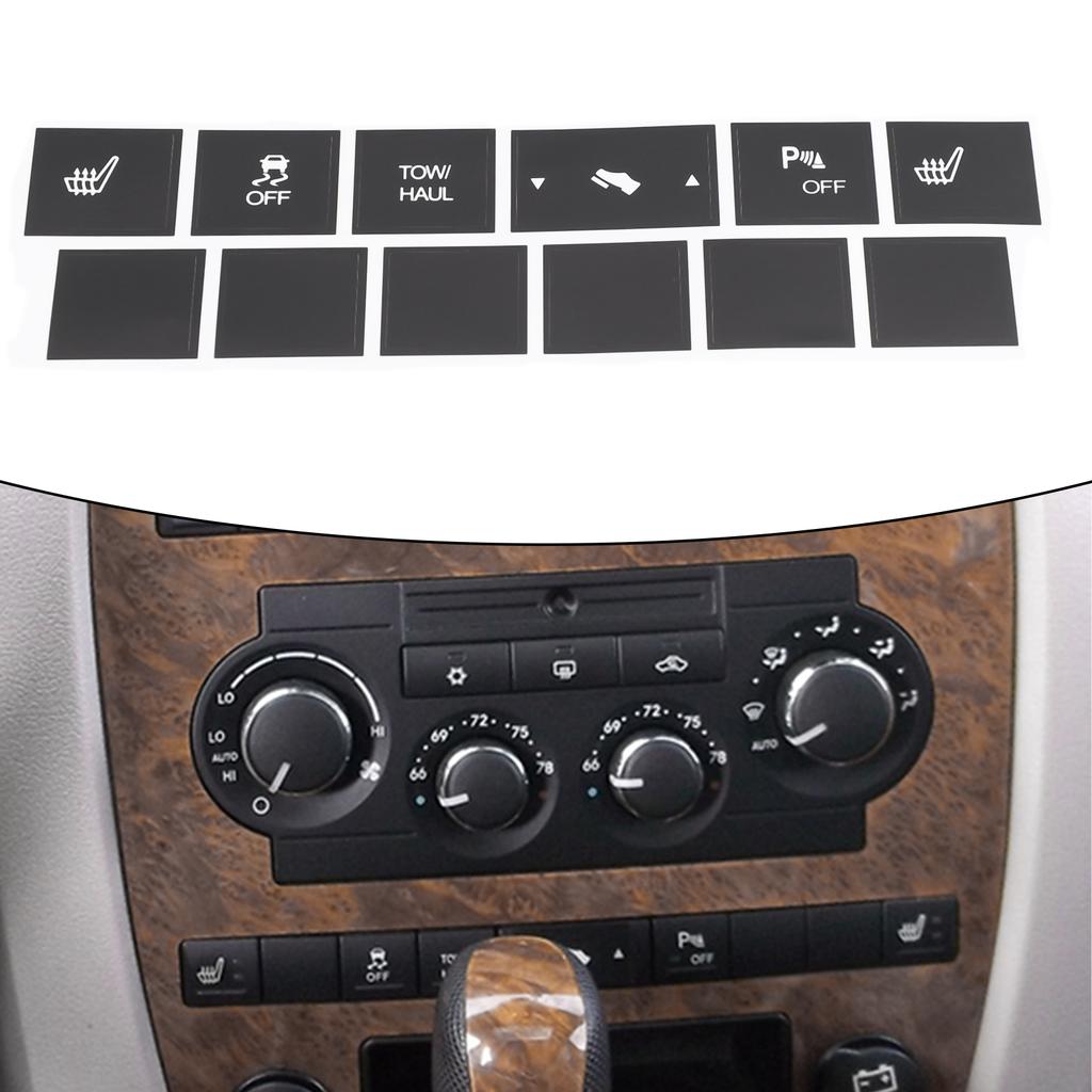 Car Stickers Car Heated Seat Traction Button Repair Sticker Set Auto Decals For Cherokee 2005-2009 For Commander 2005-2009