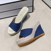 Fashion Women Sandals 2024 Summer New Outdoor Beach Sandals Comfortable Hot Shallow Wedges Shoes for Women Designer Casual Sandals
