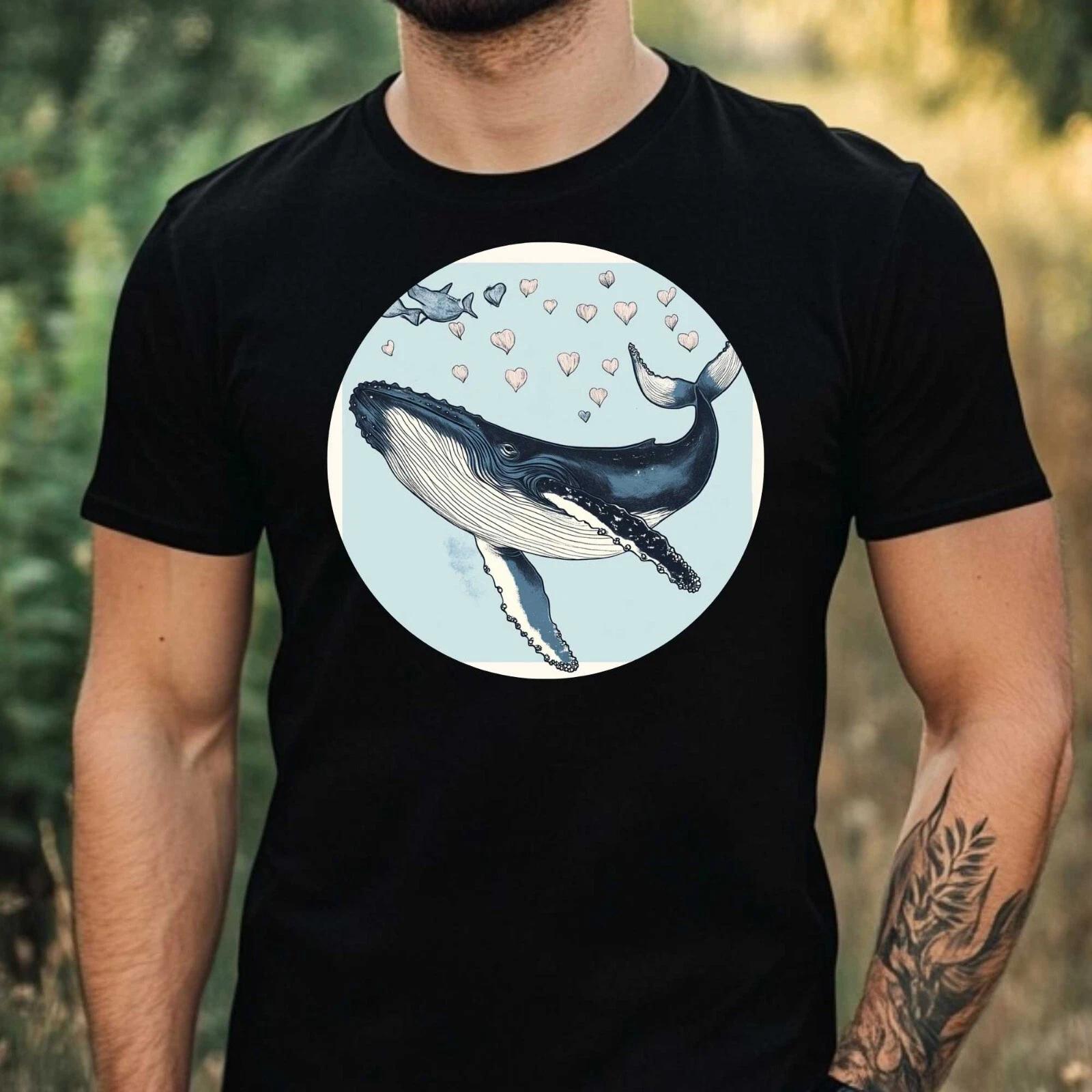 T-Shirt Herren Buckelwal Motiv Baumwolle Größe XS bis 5XL XXXL