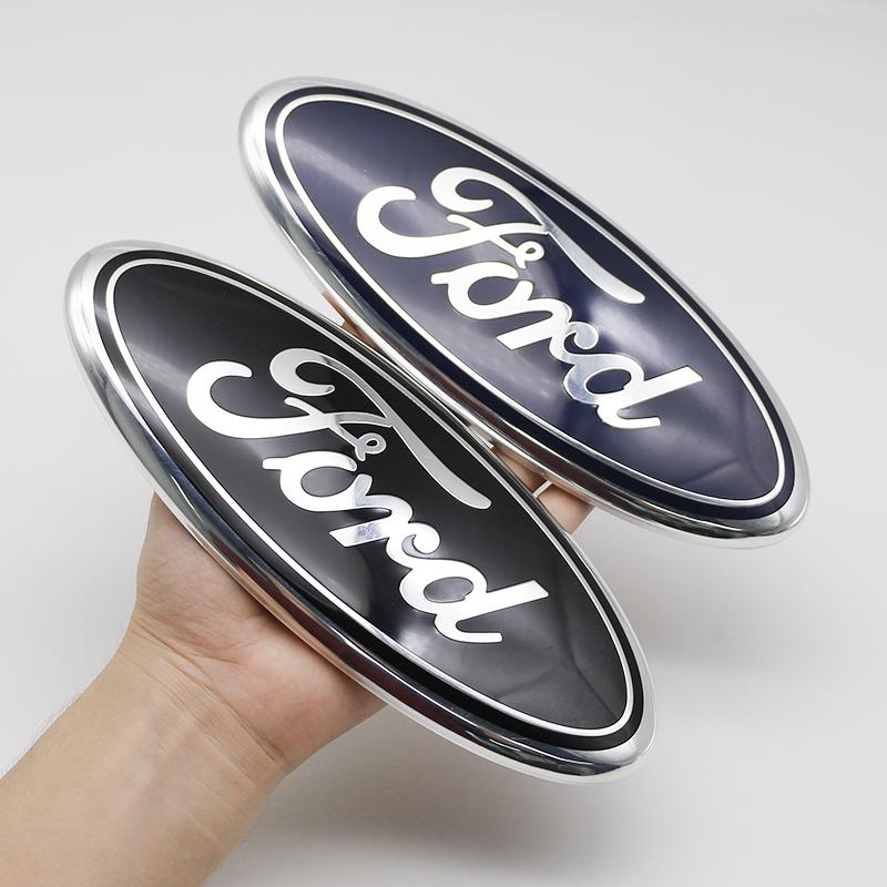 22.5cm ABS Car Front Rear Emblem Sticker Trunk Decal 22.5cm For Ford Edge Escape Fiesta Transit Ranger Roush Fusion Focus Mondeo