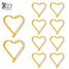 10Pc ASTM F136 Titanium Daith Heart Earring Hoop Cartilage Tragus Helix Rings Hinged Segment Hoop with Clear CZ