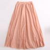 Solid Color Elasticwaist LooseA-Line Skirt Pure Color Elastic Waist Loose Long Dress