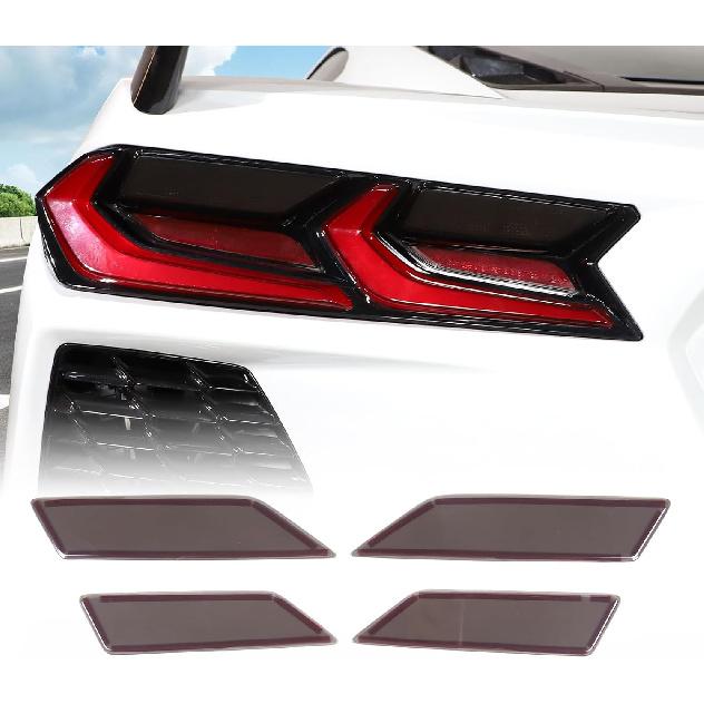 

CHEAYAR Car Rear Lamp Smoked Tinted Tail Light Cover Compatible with Corvette C8 Stingray 2020-2023, Lights Cover Reversing Lamp Protection,C8