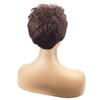 Synthetic Old Woman Wig Curly Short Haircuts Mommy Wig with Side Bangs Heat Resistant Afro Kinky Curls Casual Style Natural Wig