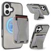 Case for iPhone 16 - TPU+Leather/PU, Gray, MagSafe