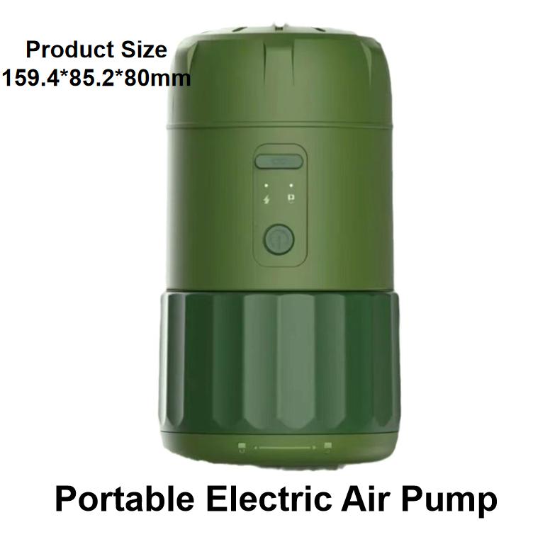 Wireless Rechargeable Air Pump Portable Electric Inflator for Camping Tent Air Bed Outdoor Hiking зелёный