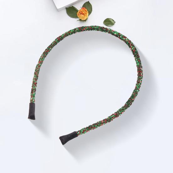 Women Hair Hoop Sparkling Sequins Elastic Headband DIY Glitter Handmade DIY Hair Hoop Christmas