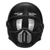Vintage-Style Full Face Motorcycle Helmet Carbon Fiber Fiberglass Retro Cruiser Men Women Universal Fit