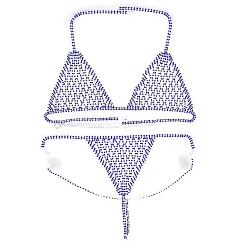 Fine Jewelry Body Chain Bra and Panties Bikini Set Summer Chest Sexy Underwear Women Rhinestone Body Jewelry