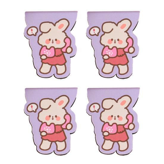 4Pcs Magnetic Bookmarks Thin Double-Sided Cartoon Book Markers Cute Page Holders Compact And Portable Page Holder for Students Reading Book