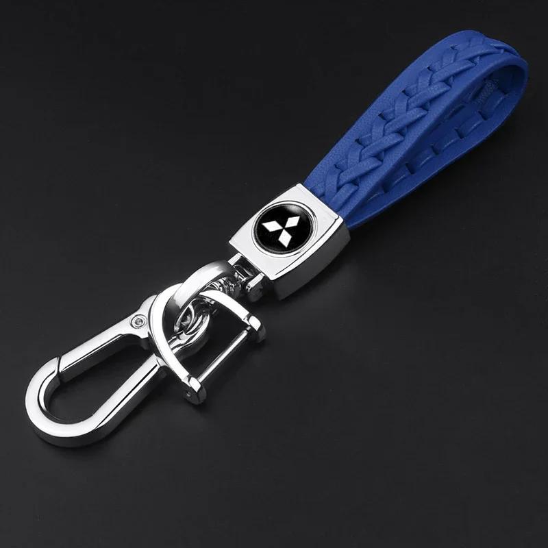 

Braided Rope Car Keychain Holder for Mitsubishi ASX Pajero Ralliart Eclipse Lancer Pajero Outlander L200 Galant Mirage wheelcap синий