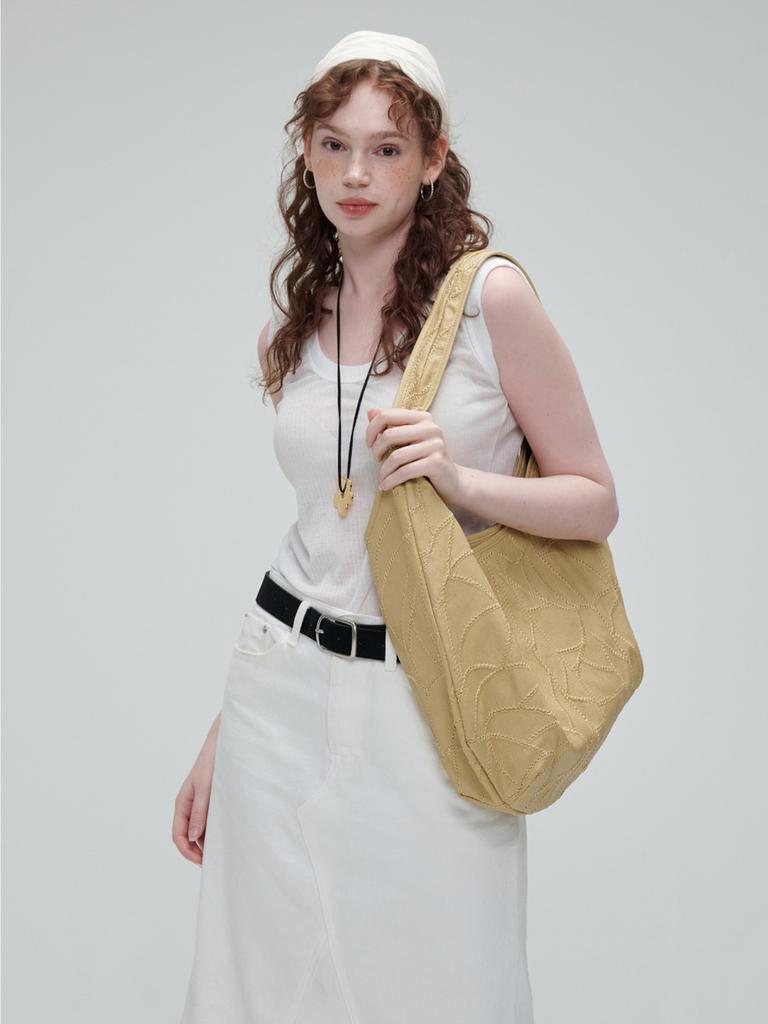 Noische Big Curvois Stitch Tote Bag _ Vintage Butter