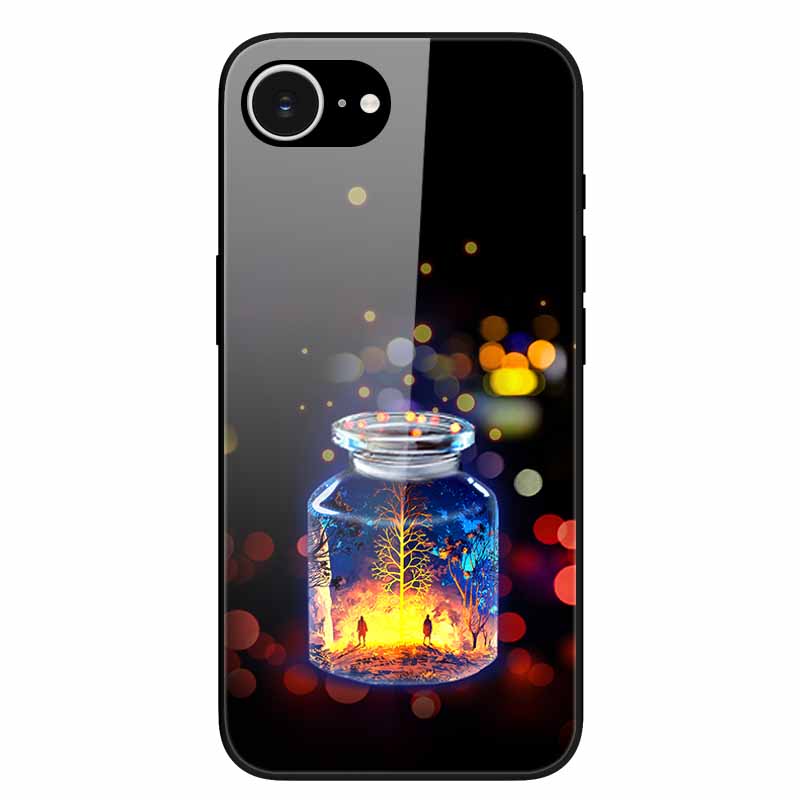 For iPhone 16E 2025 Case Black Bumper Tempered Glass Hard Phone Cases for iPhone16e 16e Back Cover for iPhoneSE SE 2025 Cool New