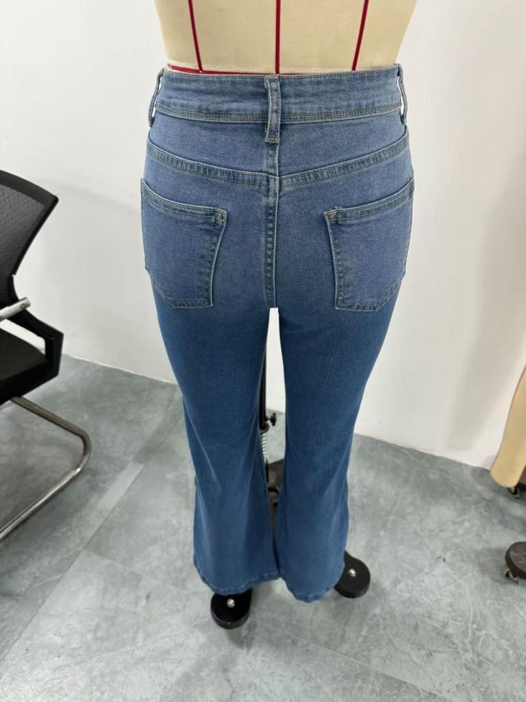 Women's Denim Classic Versatile High Waist Fashionable Trousers