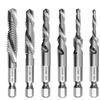 Titanium-Plated High-Speed Steel Hex Shank Spiral Taper Drill Tap