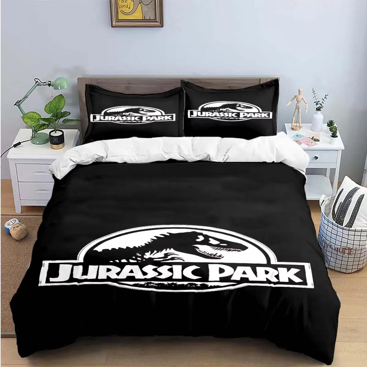 Mode 3D Dinosaurus J-Jurassic Park Print Beddengoedsets Bedbenodigdheden Set Dekbedovertrek Bed Dekbedset Beddengoedset Luxe Cadeau EU Twin 135x200cm