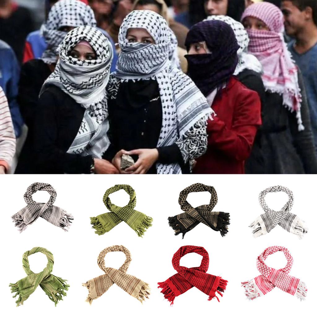 Camouflage Color Arab Scarf Outdoor Enthusiasts Kerchief Multi Purpose Arabian Scarf for Male Outdoor Dustproof Props