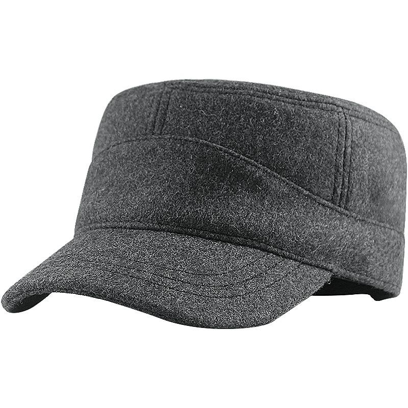 Winter Hat Men's Flat Top Men's Hat Large Size Autumn and Winter Piled and Thickened, Sealed Casual Winter Hat