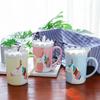 YOMDID Kreative Einhorn-Kaffeetasse Praktische Keramiktasse Milchkaffee Tee Trinktassen Mit Löffel und Kronendeckel Trinkgeschirr 350ml