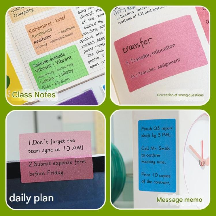 Pack of 5 Clear Stick Note Translucent Index Tabs Bookmarks Tabs Easy To Remove Without Residues For Efficient Marking